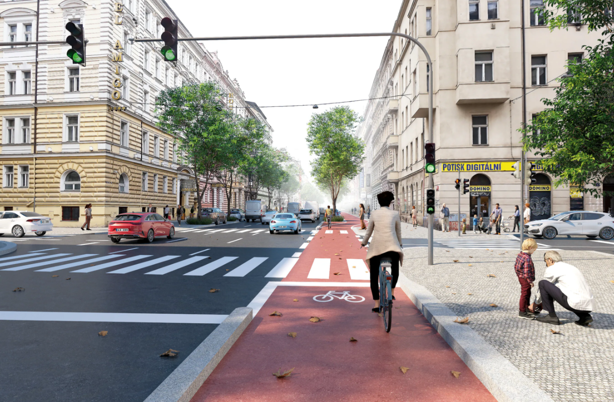 Vizualizace bulváru v Legerově ulici v Praze