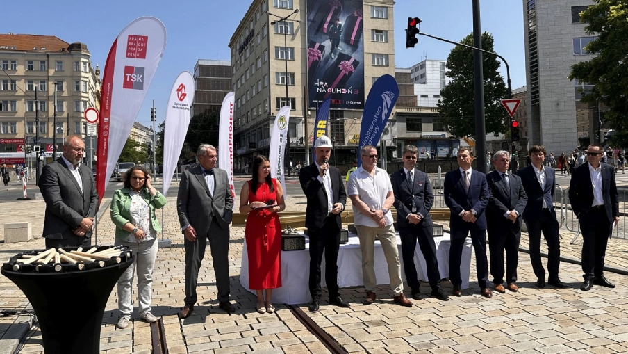 Tisková konference k zahájení výstavby nové tramvajové trati Muzeum v Praze.