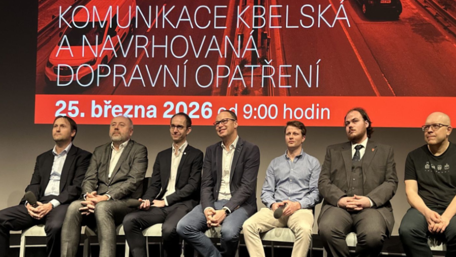 Tisková konference v pražském CAMPu k rekonstrukci Kbelské ulice v Praze.