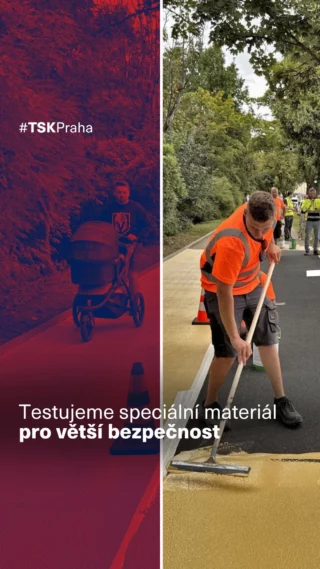 🤩 Otestovali jsme novinku! Speciální barevný nátěr – tzv. přebarvený asfalt. 🎨🛣️

Vyzkoušeli jsme ho na úseku cyklostezky A2 na Podolském nábřeží. 🚴

Nový nátěr odolá každému počasí i nízkým teplotám a životnost má více než 25 let. ❄️🌧️

Podívejte se, jak vypadala jeho první aplikace. 👆🏻

#TSK #TSKPraha #Praha #novinka #prebarvenyasfalt #testovani #cyklostezka
