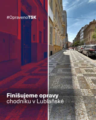 Oprava chodníku v Lublaňské ulici finišuje. 🏁

Původní povrch mezi Jugoslávskou a Rumunskou v @mc_praha2 nahrazujeme krásnou mozaikovou dlažbou, která ulici vrátí reprezentativní vzhled. 🖼️

Práce probíhají podle plánu. Hotovo by mělo být do konce srpna. 📅
Opravu jsme tak zvládli během necelého týdne. 💪🏻

#TSK #TSKPraha #Praha #Praha2 #oprava #rekonstrukce #chodnik