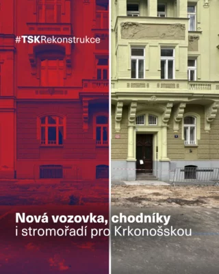 Krkonošskou ulici v @mc_praha2 čeká kompletní proměna. 🌳

ℹ️ Na co se můžete těšit?
•	Nová vozovka: opravíme konstrukční vrstvy pro delší životnost a vyšší bezpečnost.
•	Opravené chodníky: kompletně obnovíme historickou mozaikovou dlažbu.
•	Nové stromořadí: vysadíme stromy s využitím principů modrozelené infrastruktury. Speciální kořenové cesty jim zajistí lepší podmínky a pomohou zadržovat dešťovou vodu v ulici.

🗓️ Klíčové termíny a omezení:
•	Oprava vozovky: od 23. 10. do 9. 12. bude ulice kompletně uzavřená pro dopravu.
•	Práce na chodnících a výsadba probíhají v několika etapách s různou mírou omezení od 8. 10. do 31. 1. 

Vše koordinujeme tak, aby byl dopad na obyvatele co nejmenší.
Děkujeme za trpělivost a pochopení. 🙏

Detailní informace o jednotlivých fázích naleznete na portálu Opravujeme.to.

#TSKPraha #TSK #Praha #Praha2 #rekonstrukce #doprava #zelen