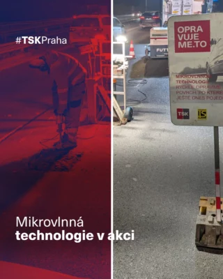 🚧 Na Jižní a Štěrboholské spojce opravujeme výtluky vzniklé po střídání mrazů a oblevy. Pracujeme v noci, aby byl dopad na dopravu co nejmenší. 🌙🚗

⚙️ Používáme mikrovlnnou technologii, která umožňuje trvalé opravy i v zimě, kdy jsou obalovny mimo provoz:

✅ vzniká bezespárý, vodotěsný povrch
✅ opravy nejsou závislé na dodávkách asfaltu
✅ technologie funguje i v mrazu a vlhku

💡Poškozené místo se prohřeje na 120–160 °C, asfalt změkne, spojí se s novou směsí a po zhutnění vznikne pevná součást vozovky bez spár.
Díky tomu nejsou nutné dlouhé uzavírky ani plošná omezení rychlosti. 

Opravujeme rychle, efektivně a s dlouhou životností. 💪🏻

Prosíme řidiče o opatrnost a ohleduplnost k pracovníkům na místě. 👷

#TSKPraha #TSK #Praha #nocniopravy #doprava #mikrovlnnatechnologie
