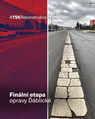 🏗️ Na Ďáblické startuje finální etapa!

V pondělí 16. března 2026 zahajujeme závěrečnou etapu rekonstrukce ulice Ďáblická na @mc_praha8 v úseku Žernosecká – Střelničná. 🚧

Co nás čeká? 
✅ Kompletní obnova povrchu vozovky s využitím technologie 3D frézování.
✅ Sanace podkladních vrstev, oprava odvodnění a výměna poškozených obrub.
✅ Rekonstrukce chodníků a obnova vodorovného dopravního značení.

⚠️ Dopravní omezení:
V současné době finalizujeme dopravně-inženýrská opatření (DIO). Předběžný model počítá s režimem 1+1 (jeden jízdní pruh v každém směru), přičemž zbývající dva pruhy budou uzavřeny pro stavební činnost.

Aktuální harmonogram a detaily omezení budeme průběžně doplňovat. Sledujte podrobnosti na našem portálu 👉www.opravujeme.to

#TSKpraha #opravujeme #Praha8 #Dablicka #rekonstrukce #dopravaPraha