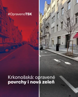 V Krkonošské ulici v @mc_praha2 jsme spojili rekonstrukci vozovky s obnovou chodníků a úpravou zeleně, aby celek fungoval jako kvalitní a přehledný veřejný prostor. ⚒️

Nové povrchy přinesly komfortnější jízdu, opravené chodníky bezpečnější pohyb pro pěší a rekultivace okolí příjemnější prostředí pro každodenní život v lokalitě. 🌿 

Součástí úprav byla také instalace nabíjecích stojanů, které posilují připravenost města na moderní mobilitu. ⚡

Výsledkem je ulice, která není jen opravená, ale dává větší smysl jako celek. 🫶🏻

#TSKPraha #TSK #Praha #oprava #rekonstrukce #Praha2