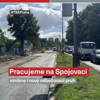 🚧 Spojovací se mění a řidiči se dočkají i důležitého zlepšení.

V ulici Spojovací pokračují práce, jejichž součástí je mimo jiné vybudování nového odbočovacího pruhu. Ten pomůže zlepšit plynulost dopravy a zvýšit bezpečnost v jednom z nejvytíženějších dopravních koridorů v této části Prahy.

Vedle samotných úprav komunikace probíhají i další stavební práce, které postupně zlepšují stav okolí. Stavební technika by měla z okolí odjed na konci listopadu.

#TSK #spojovaci
