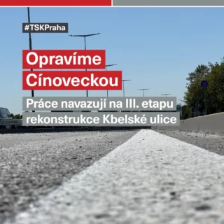 🚧 Opravíme Cínoveckou: Práce navazují na III. etapu rekonstrukce Kbelské

Od 23. října do 10. prosince 2026 opravíme povrch Cínovecké ve směru do centra, a to v úseku od Mratínského potoka po Rochlickou ulici v délce 4,3 km.

Vyměníme asfaltové vrstvy vozovky, opravíme poškozené části podkladu, uliční vpusti a svodidla a obnovíme vodorovné dopravní značení.

🚦 Jak bude vedena doprava?

▪️ Jeden jízdní pruh povede do Kbelské směrem na Hloubětín.
▪️ Druhý jízdní pruh bude převeden do protisměru na Libereckou ve směru do centra. Do běžné trasy se doprava vrátí na úrovni Rochlické ulice.

⚠️ Další omezení:

Na křižovatce Vysočanská × Rochlická nebude možné sjet z Cínovecké / Liberecké.

Nájezd i sjezd z Kostelecké na Cínoveckou ve směru do centra bude uzavřený. Objízdná trasa povede přes Ďáblickou, případně přes Tupolevovu a Proseckou.

Opravu koordinujeme s III. etapou prací na rampách v Kbelské ulici, abychom zajistili co nejplynulejší návaznost dopravy v severovýchodní části Prahy.

🚨 V místě bude nepřetržitě k dispozici bezplatná pohotovostní odtahová služba pro nepojízdná vozidla.

Prosíme řidiče o zvýšenou pozornost, respektování dopravního značení a plánování cest s předstihem.